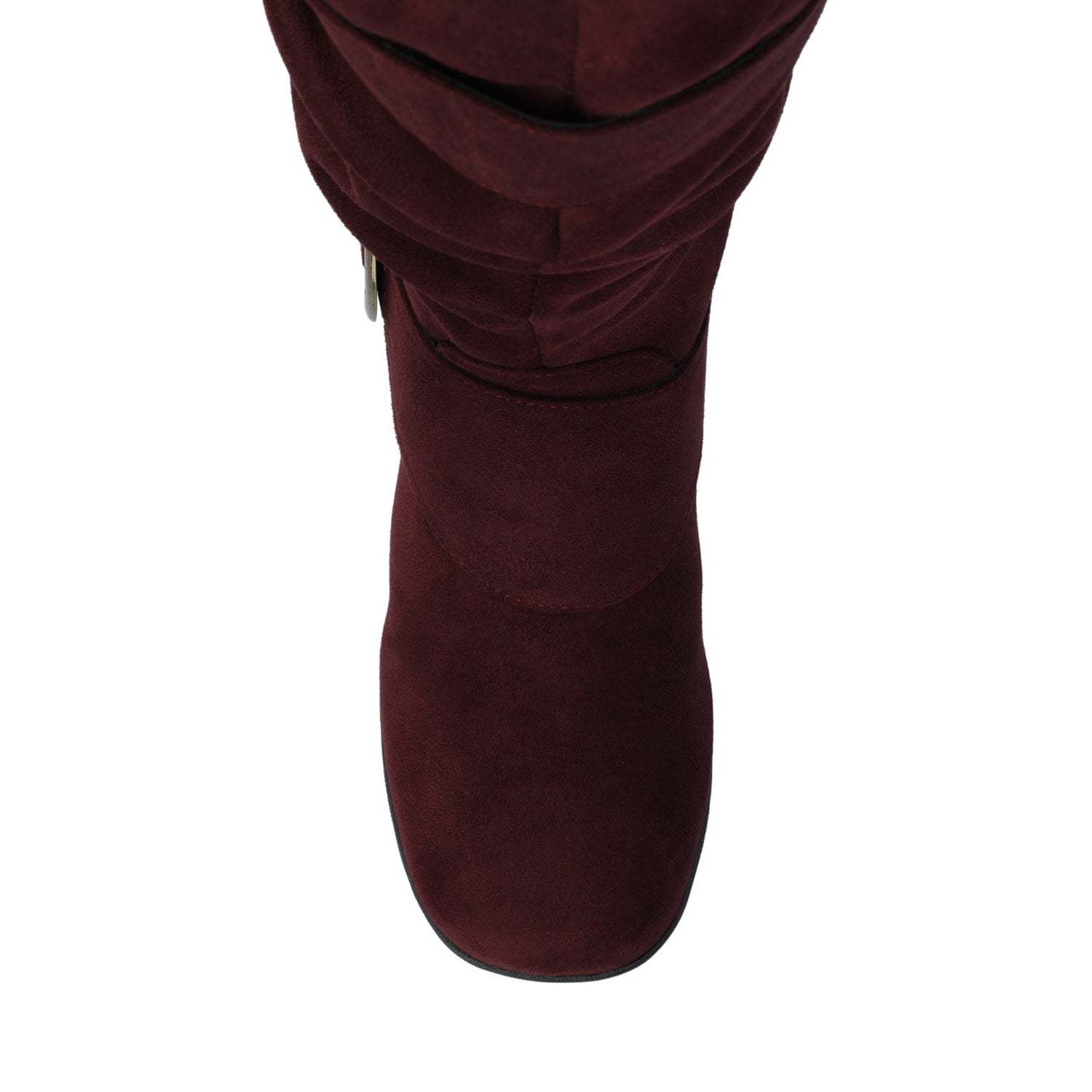 JESTER KNEE HIGH BOOTS IN FAUX SUEDE - Oxblood Faux Suede