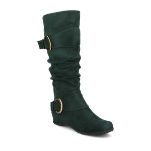 JESTER KNEE HIGH BOOTS IN FAUX SUEDE - Pine Suede