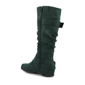 JESTER KNEE HIGH BOOTS IN FAUX SUEDE - Pine Suede