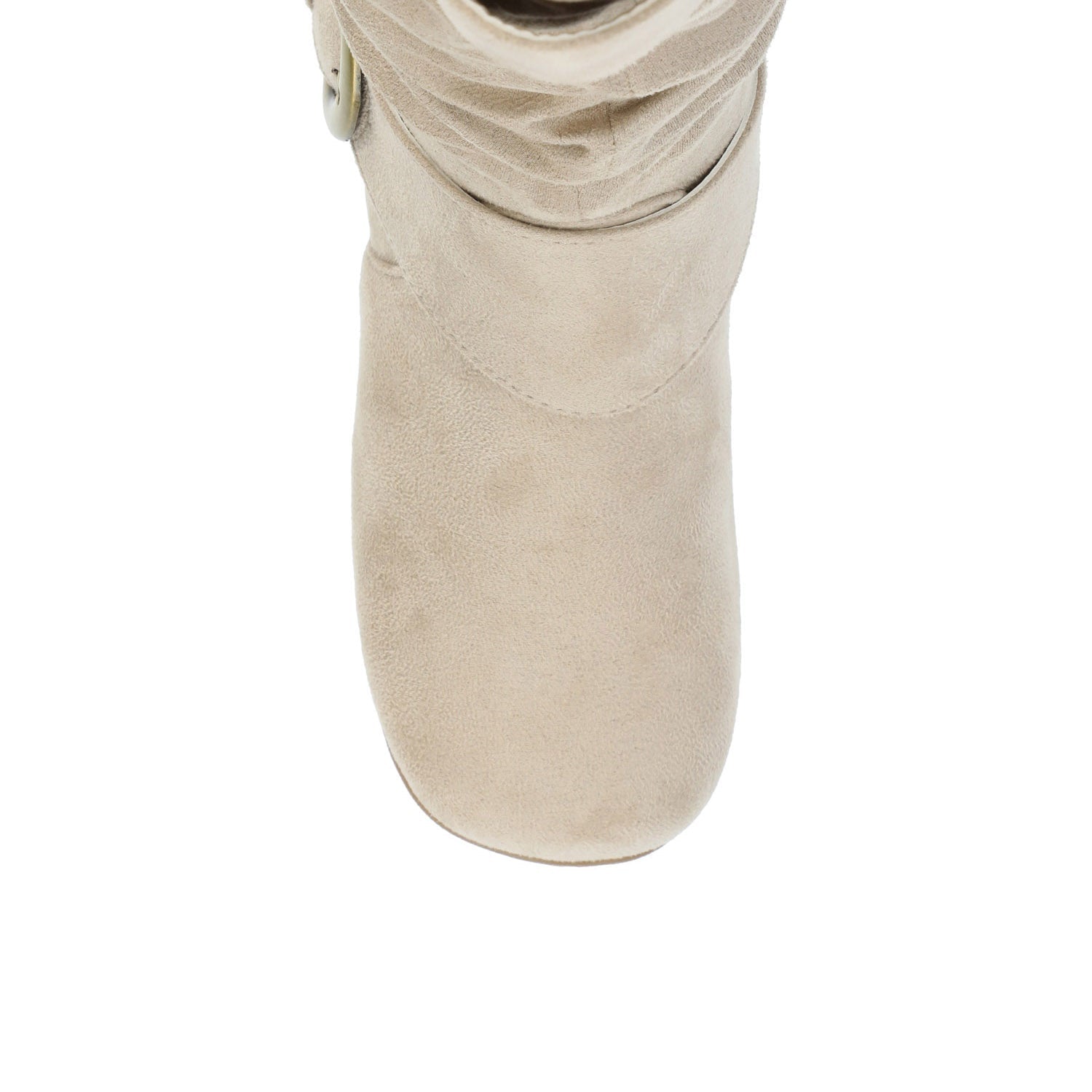 JESTER KNEE HIGH BOOTS IN FAUX SUEDE - Stone Faux Suede