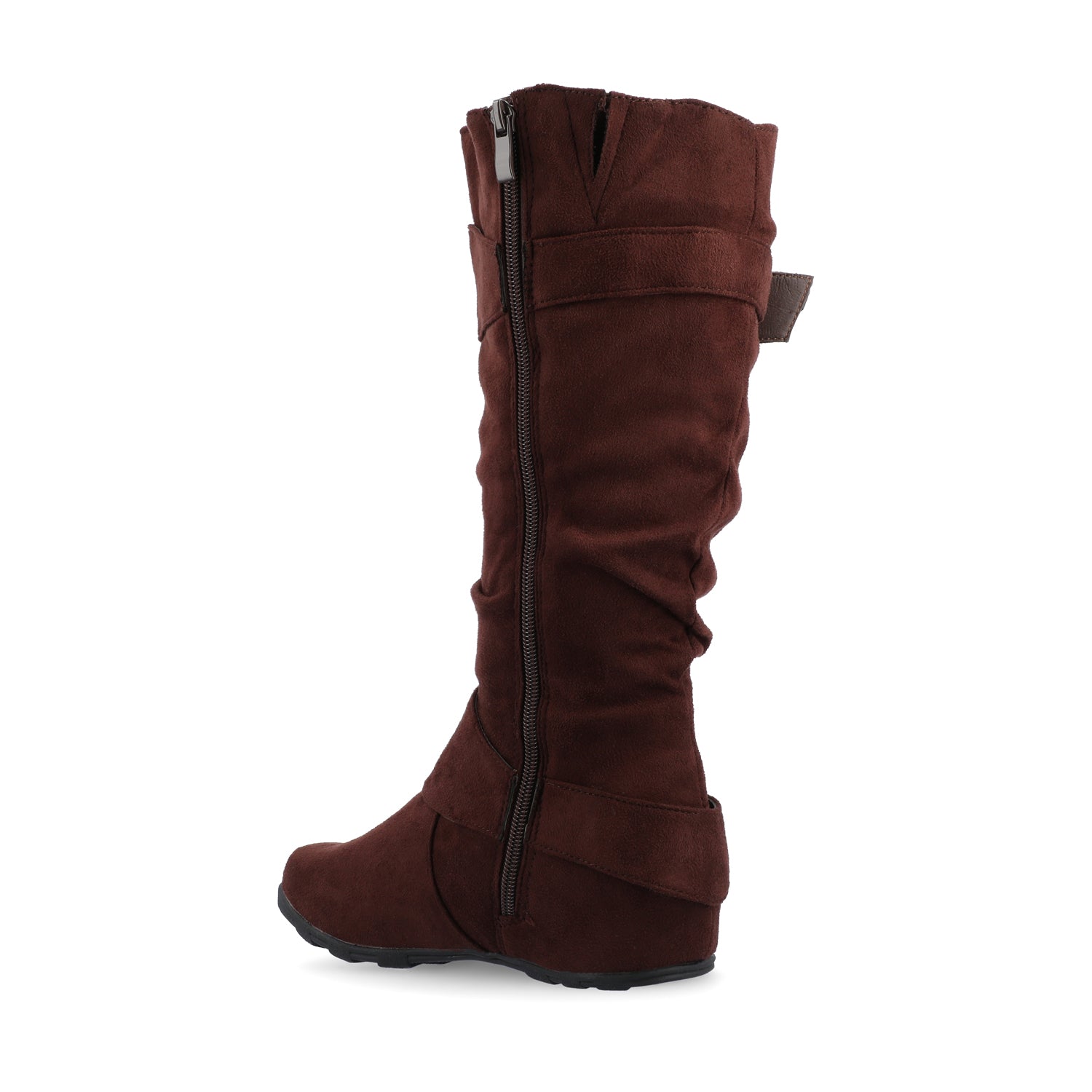 JESTER KNEE HIGH BOOTS IN X-WIDE CALF - Brown Faux Suede