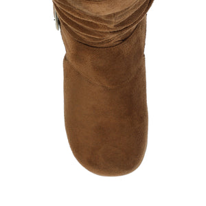 JESTER KNEE HIGH BOOTS IN X-WIDE CALF - Camel Faux Suede