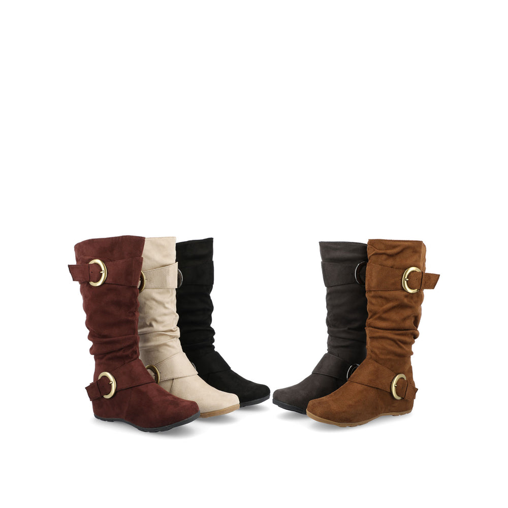 JESTER KNEE HIGH BOOTS IN FAUX SUEDE