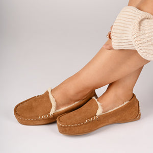 JETAH SLIPPERS IN FAUX SUEDE - Tan Faux Suede