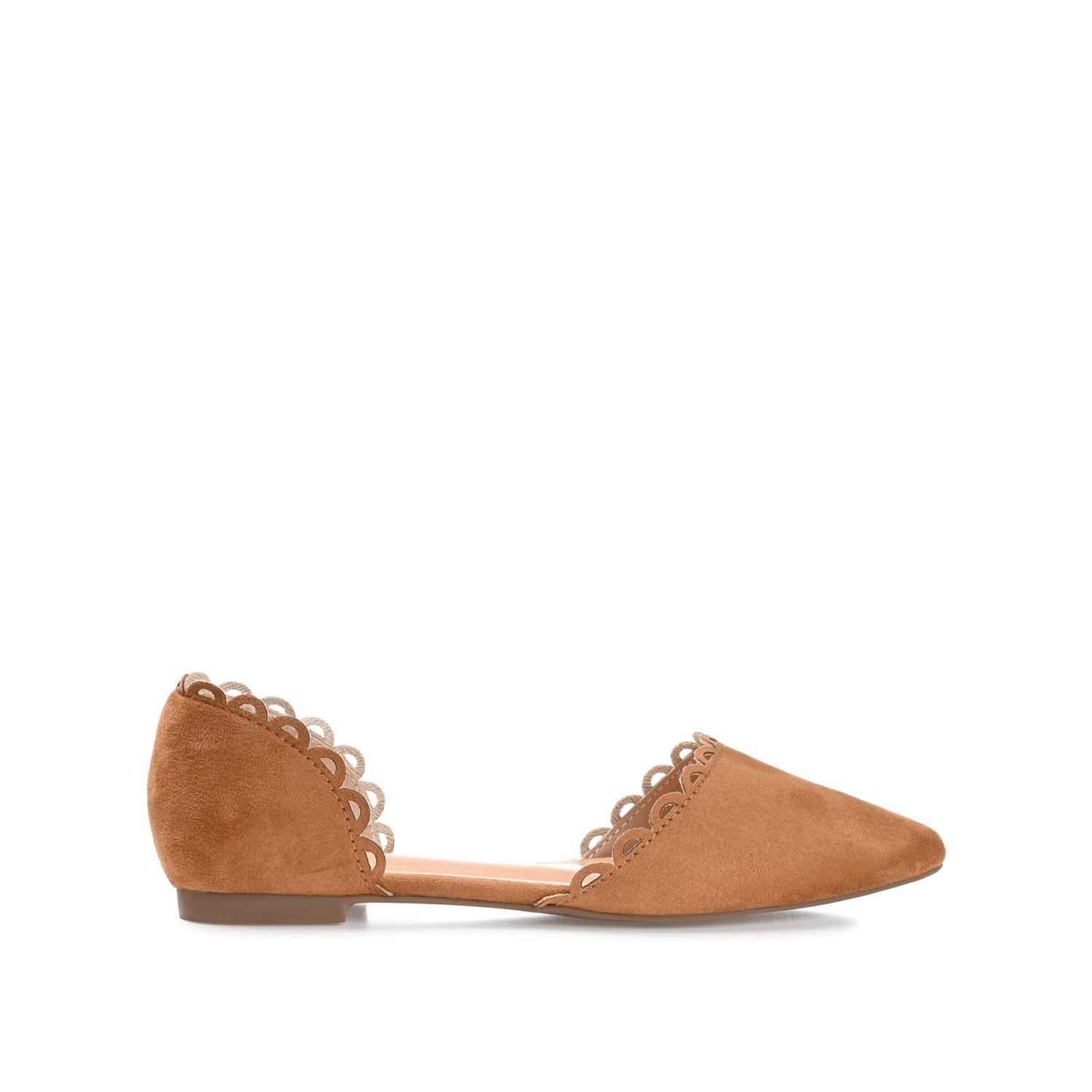 JEZLIN D'ORSAY FLATS IN FAUX SUEDE - Cognac