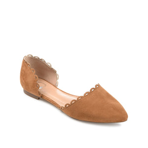 JEZLIN D'ORSAY FLATS IN FAUX SUEDE - Cognac