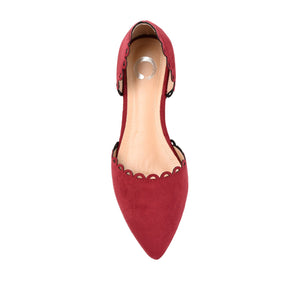 JEZLIN D'ORSAY FLATS IN FAUX SUEDE - Wine