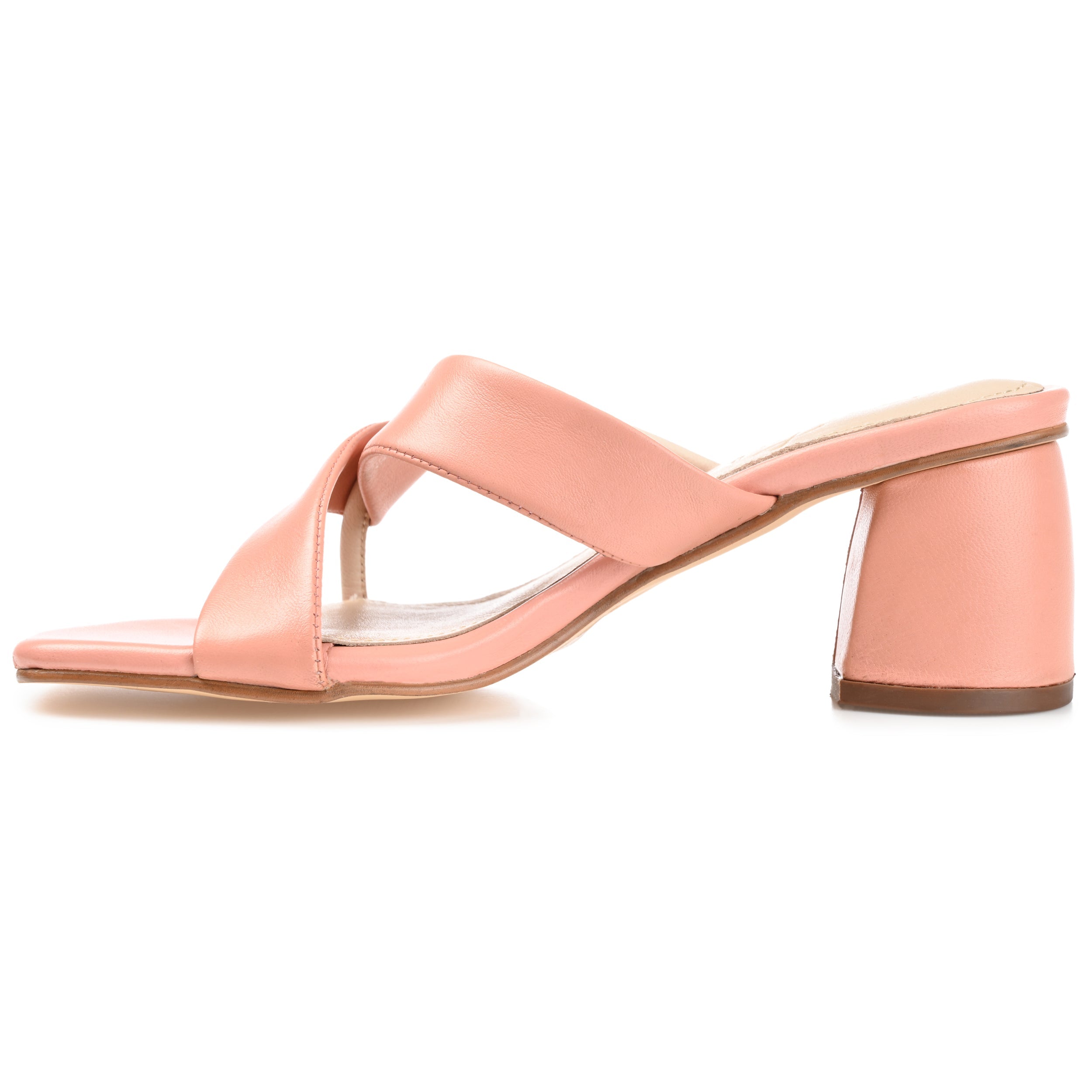 JOSSETTE BLOCK HEEL MULES IN LEATHER - Pink