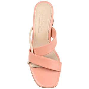 JOSSETTE BLOCK HEEL MULES IN LEATHER - Pink