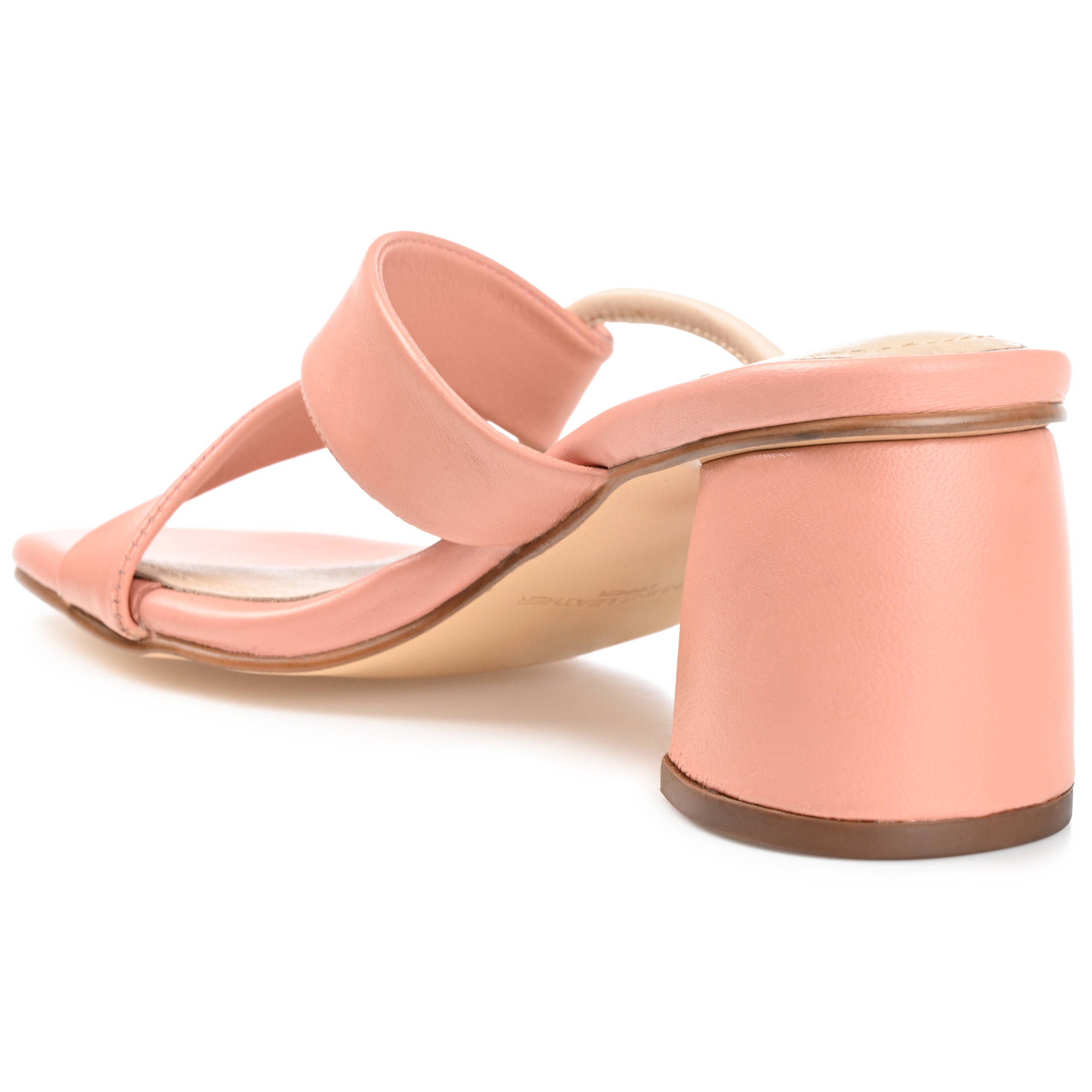 JOSSETTE BLOCK HEEL MULES IN LEATHER - Pink