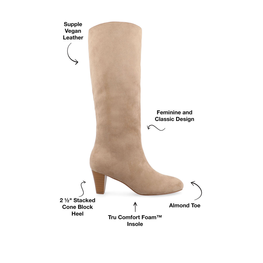 JOVEY KNEE HIGH BOOTS IN FAUX SUEDE