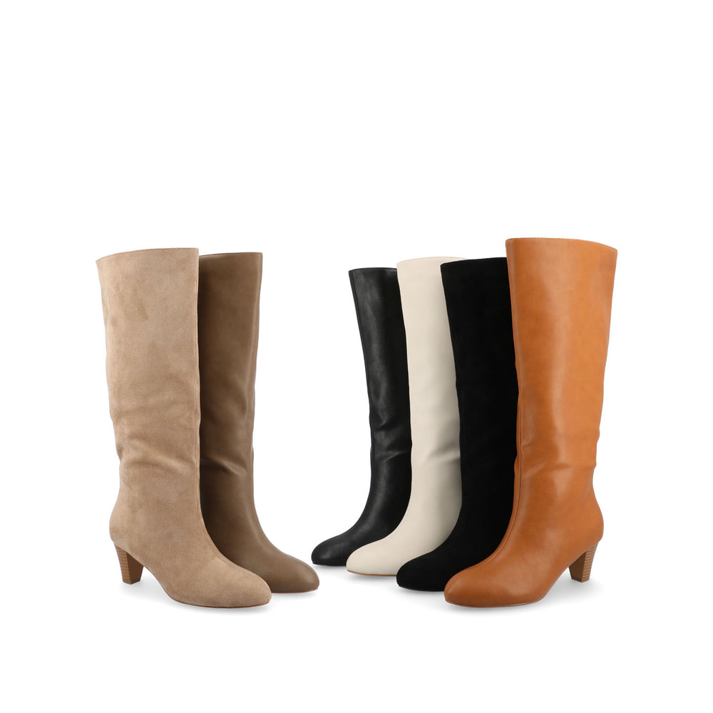 JOVEY KNEE HIGH BOOTS IN FAUX SUEDE