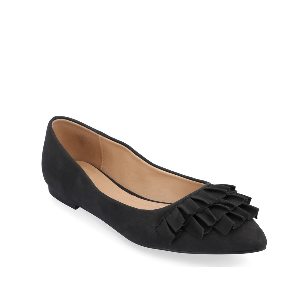 JUDY RUFFLED BALLET FLATS IN FAUX LEATHER