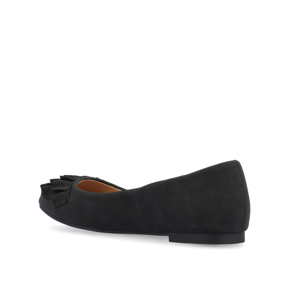 JUDY RUFFLED BALLET FLATS IN FAUX LEATHER