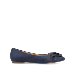 JUDY RUFFLED BALLET FLATS IN WIDE - Blue PU