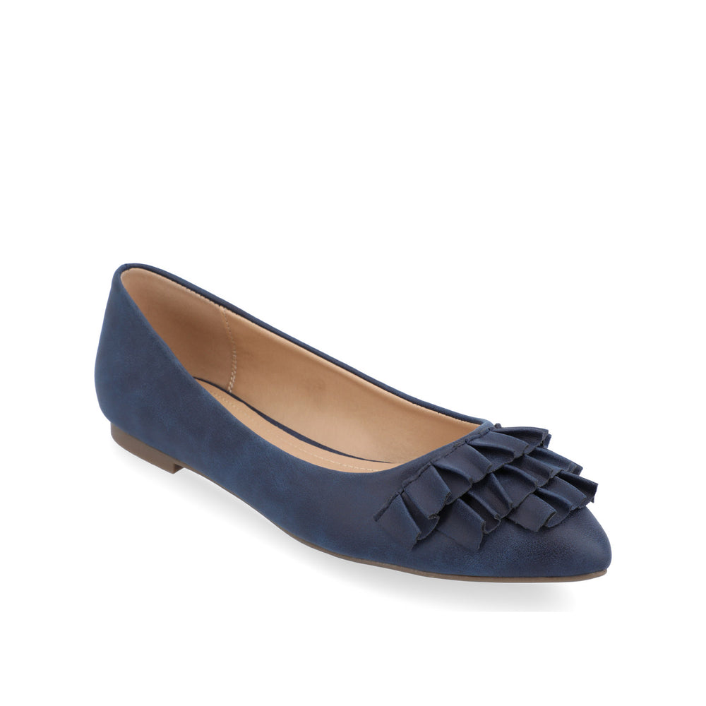 JUDY RUFFLED BALLET FLATS IN FAUX LEATHER