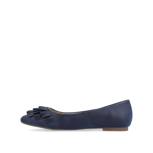 JUDY RUFFLED BALLET FLATS IN WIDE - Blue PU
