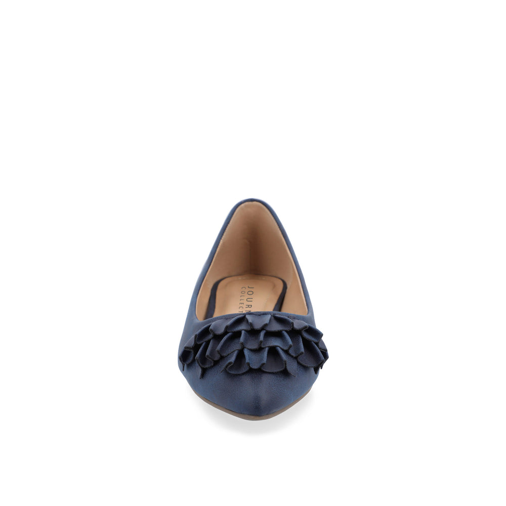 JUDY RUFFLED BALLET FLATS IN FAUX LEATHER