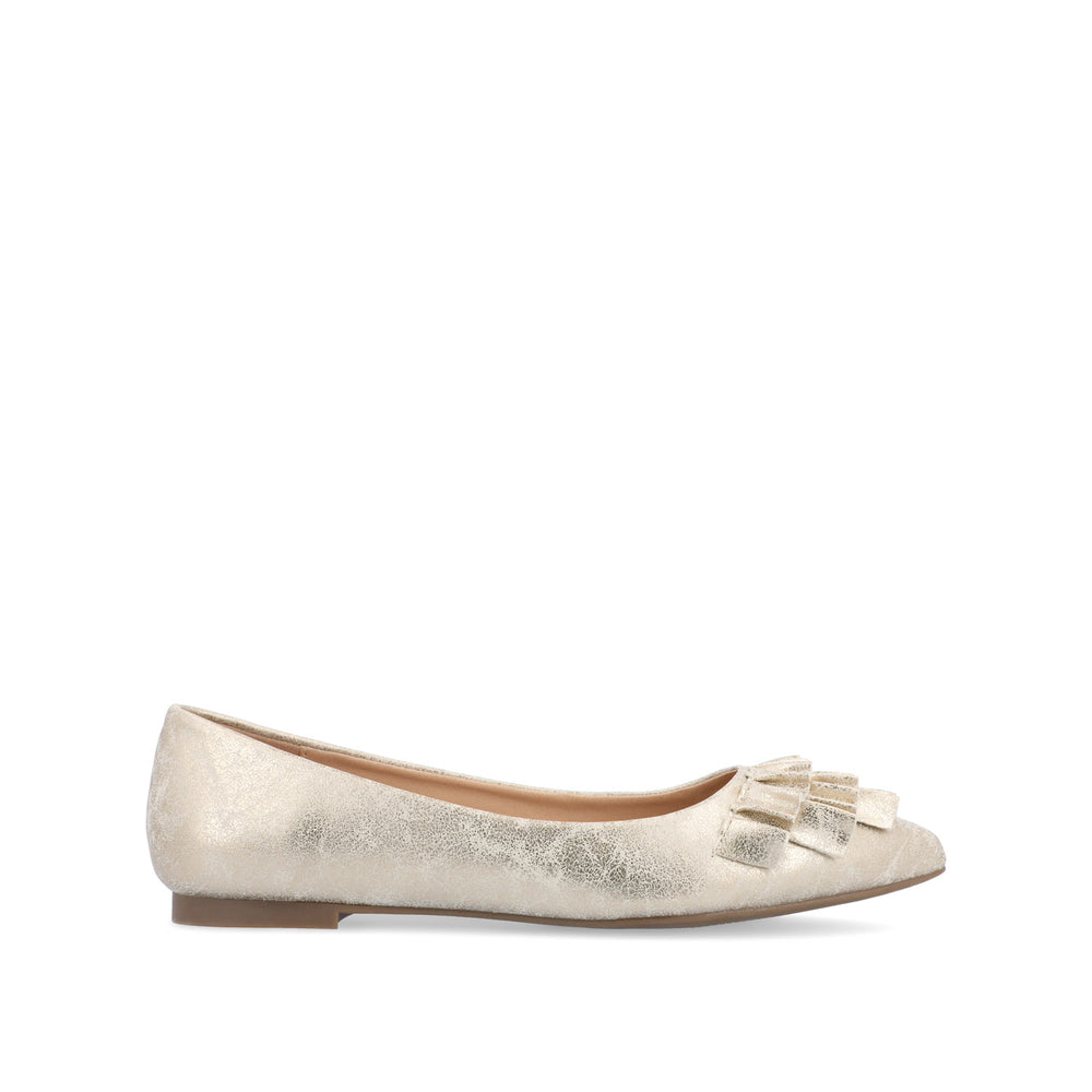 JUDY RUFFLED BALLET FLATS IN FAUX LEATHER