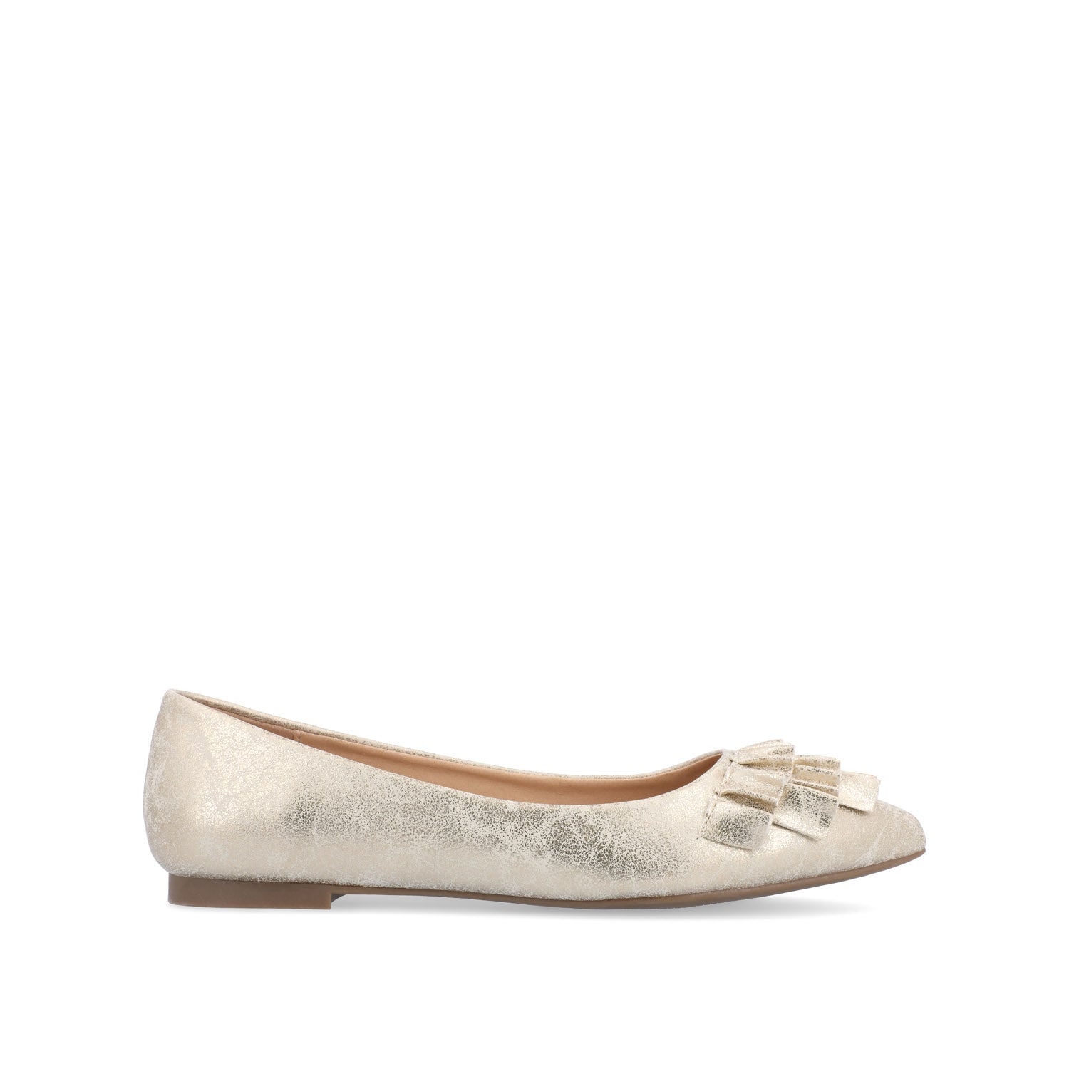 JUDY RUFFLED BALLET FLATS IN FAUX LEATHER