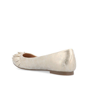 JUDY RUFFLED BALLET FLATS IN WIDE - Gold PU