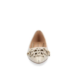 JUDY RUFFLED BALLET FLATS IN WIDE - Gold PU