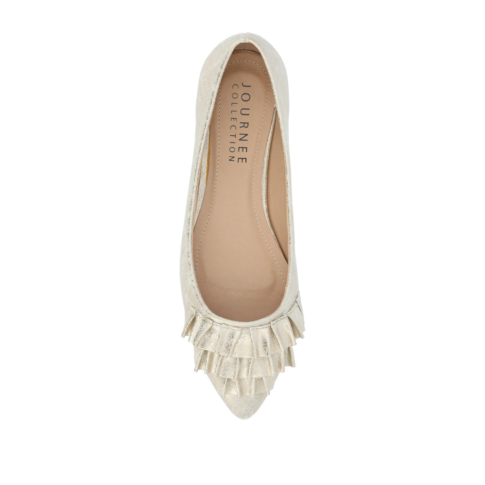 JUDY RUFFLED BALLET FLATS IN FAUX LEATHER