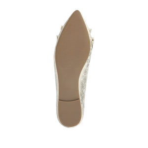 JUDY RUFFLED BALLET FLATS IN WIDE - Gold PU