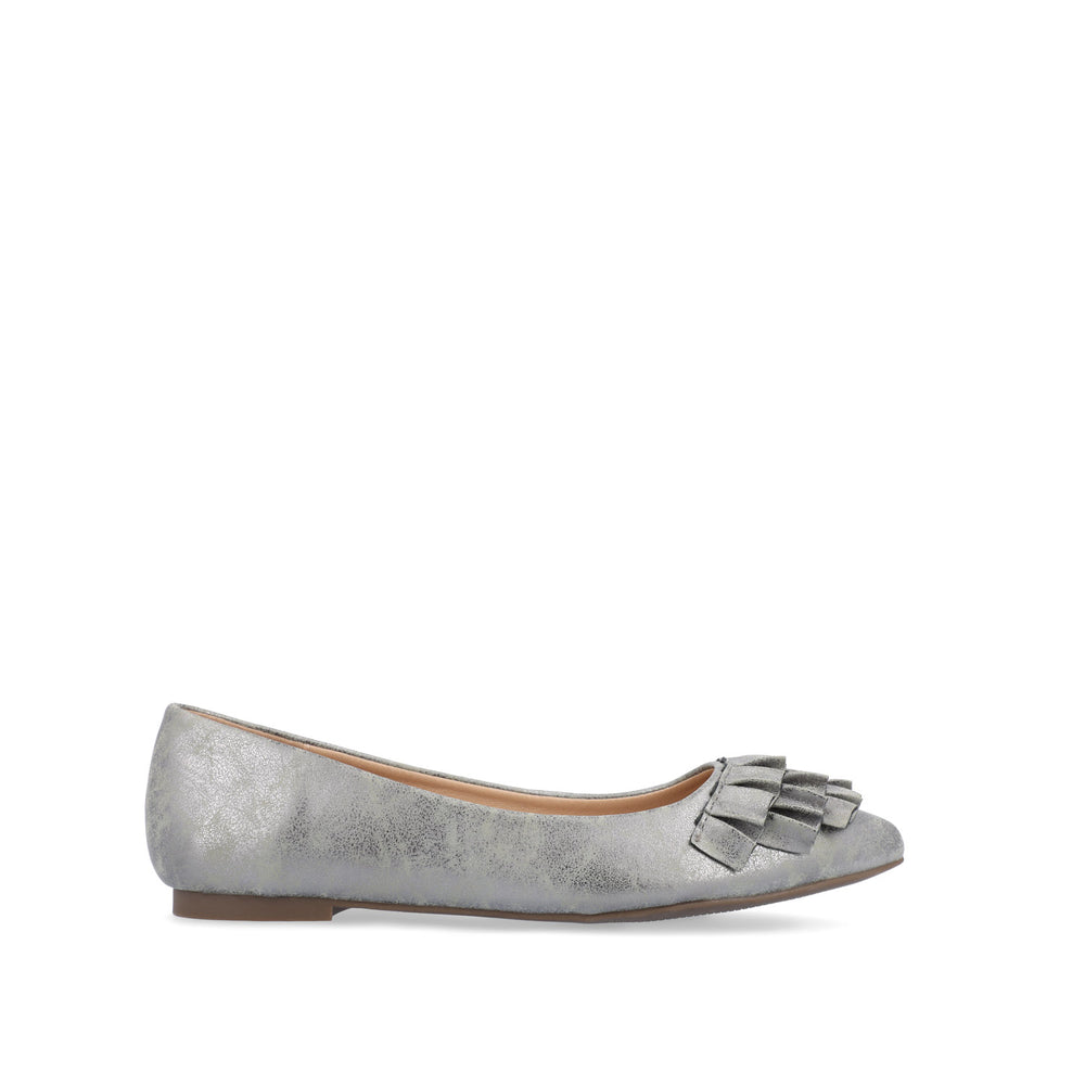 JUDY RUFFLED BALLET FLATS IN FAUX LEATHER