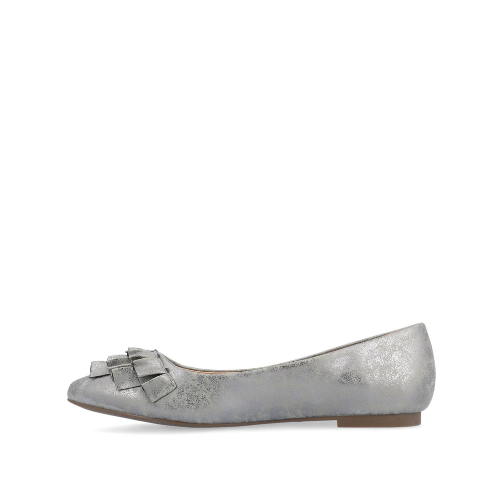 JUDY RUFFLED BALLET FLATS IN FAUX LEATHER