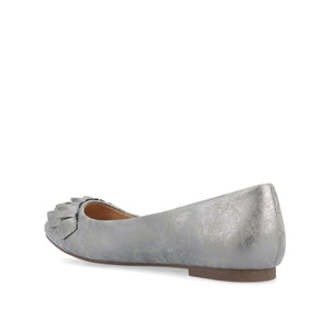 JUDY RUFFLED BALLET FLATS IN WIDE - Pewter PU 2