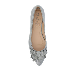 JUDY RUFFLED BALLET FLATS IN FAUX LEATHER