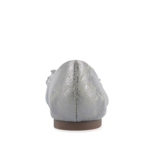 JUDY RUFFLED BALLET FLATS IN WIDE - Pewter PU 2