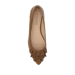 JUDY RUFFLED BALLET FLATS IN FAUX LEATHER