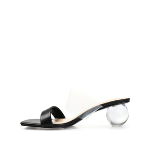 JULY GLOBE HEELS IN VEGAN LEATHER - Black