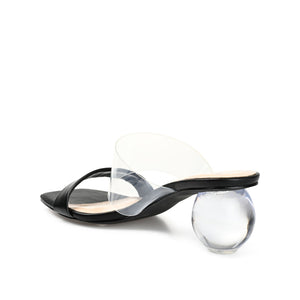 JULY GLOBE HEELS IN VEGAN LEATHER - Black