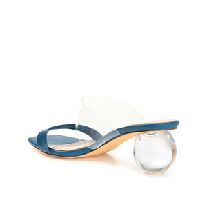 JULY GLOBE HEELS IN VEGAN LEATHER - Blue