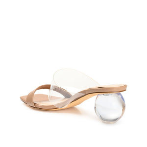 JULY GLOBE HEELS IN VEGAN LEATHER - Tan