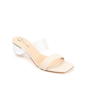 JULY GLOBE HEELS IN VEGAN LEATHER - Off White