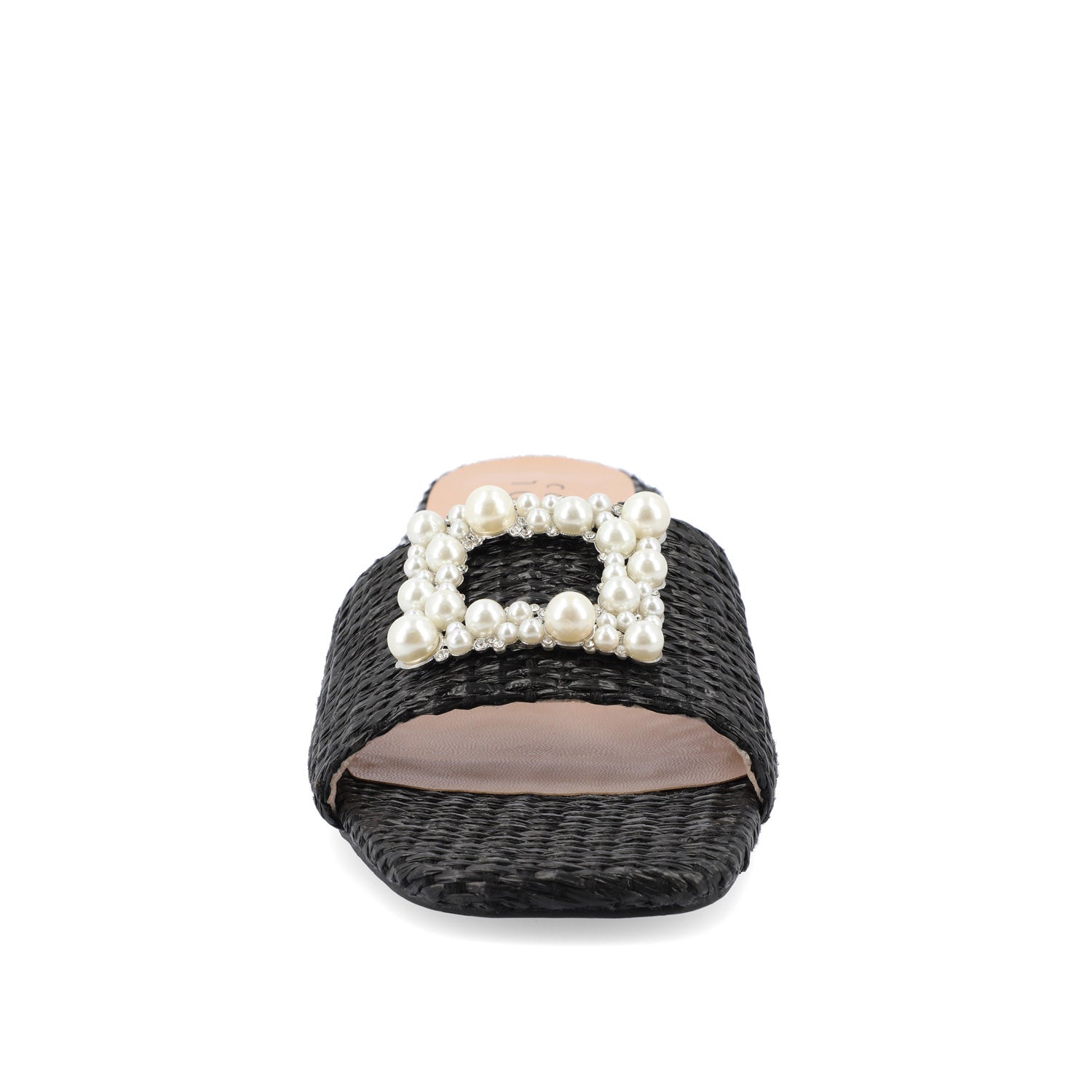 JUSTINA HEELED SANDALS IN FAUX RAFFLA - Black Faux Raffia