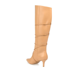 KAAVIA HEELED BOOTS IN X-WIDE CALF - Tan PU