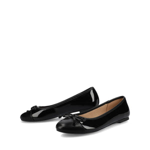 KAIAH CAPTOE BALLET FLATS IN VEGAN LEATHER - Black Patent