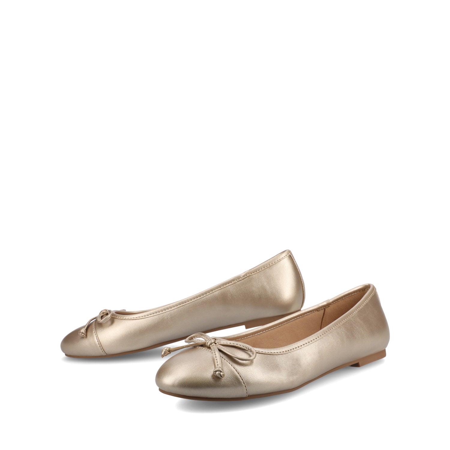 KAIAH CAPTOE BALLET FLATS IN VEGAN LEATHER - Champagne