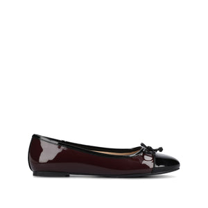 KAIAH CAPTOE BALLET FLATS IN VEGAN LEATHER IN WIDE - Oxblood Patent