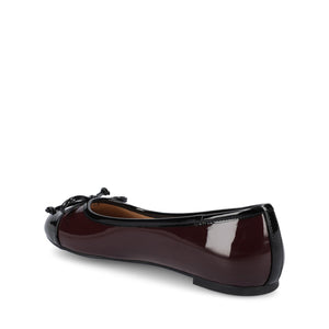KAIAH CAPTOE BALLET FLATS IN VEGAN LEATHER - Oxblood Patent