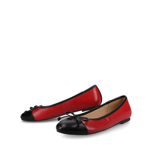 KAIAH CAPTOE BALLET FLATS IN VEGAN LEATHER - Red