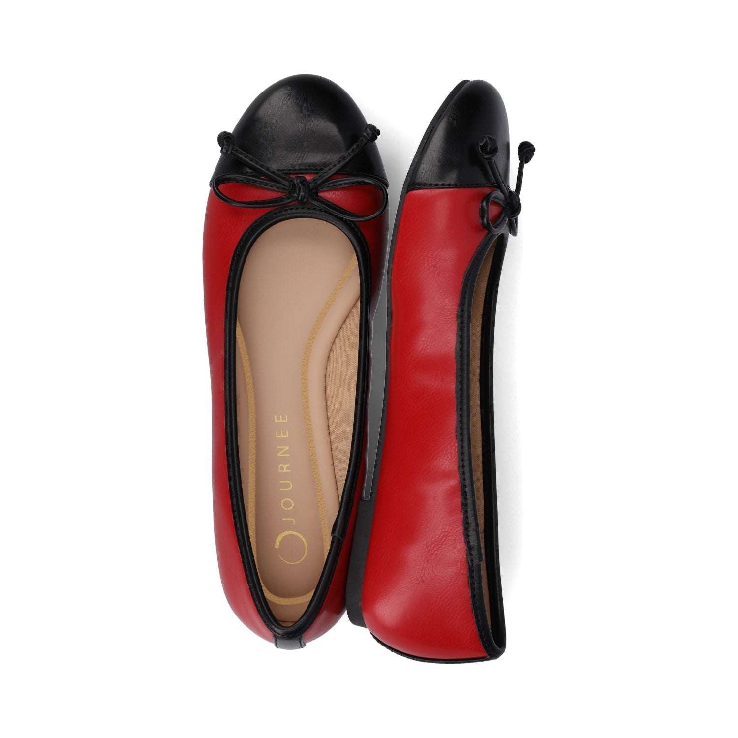 KAIAH CAPTOE BALLET FLATS IN VEGAN LEATHER - Red