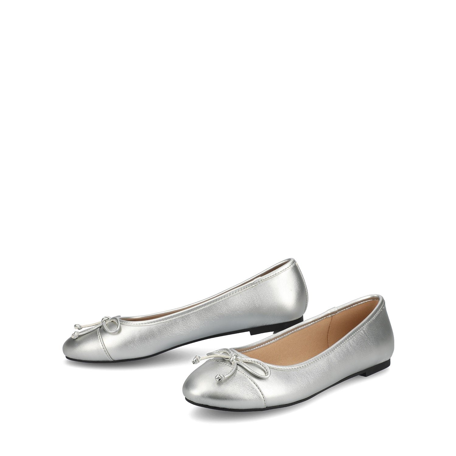 KAIAH CAPTOE BALLET FLATS IN VEGAN LEATHER - Silver