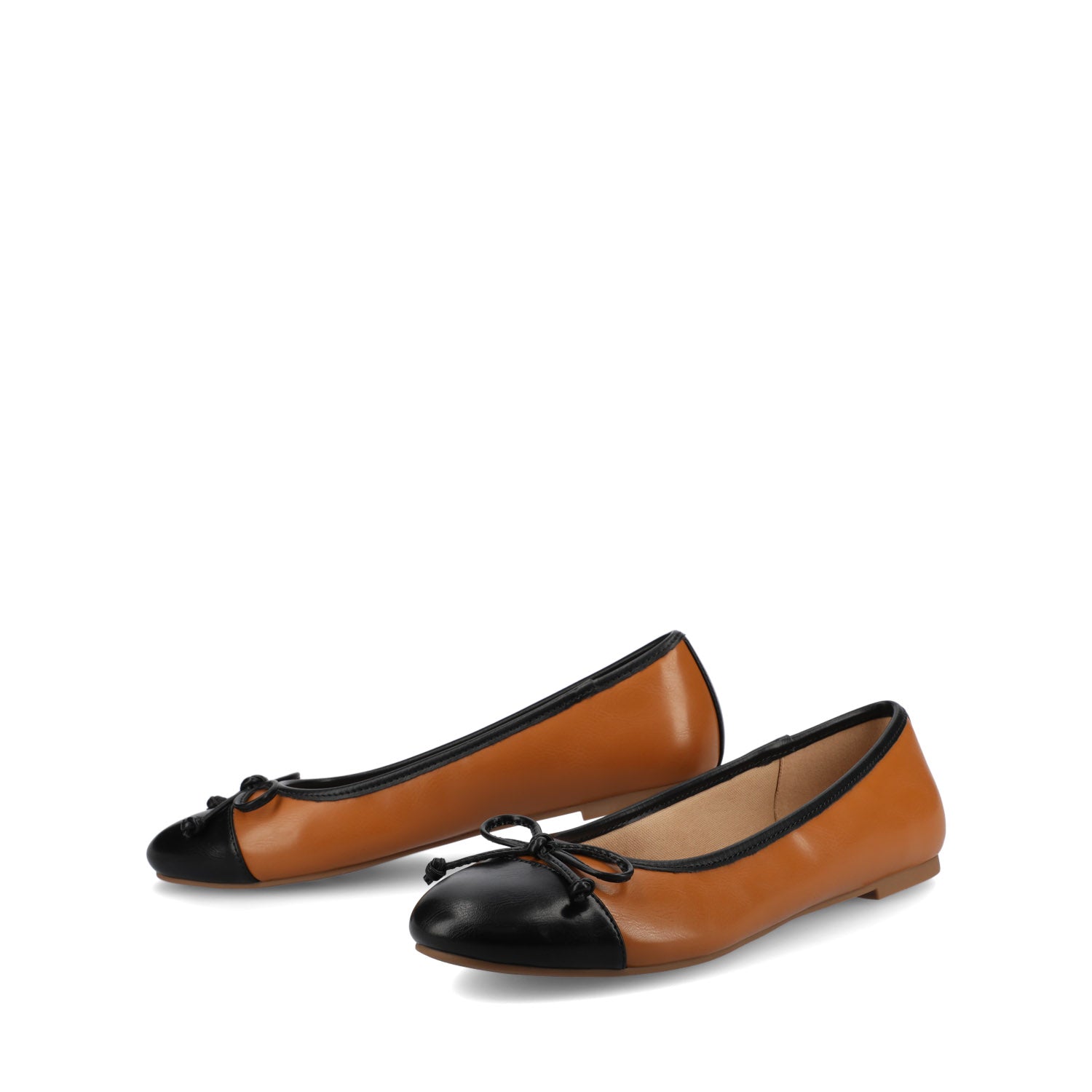 KAIAH CAPTOE BALLET FLATS IN VEGAN LEATHER - Tan