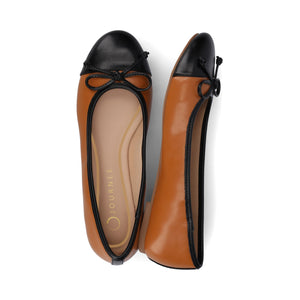 KAIAH CAPTOE BALLET FLATS IN VEGAN LEATHER - Tan